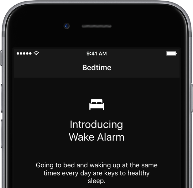 iOS 10 Clock Bedtime Alarm teaser space gray iPhone screenshot 001