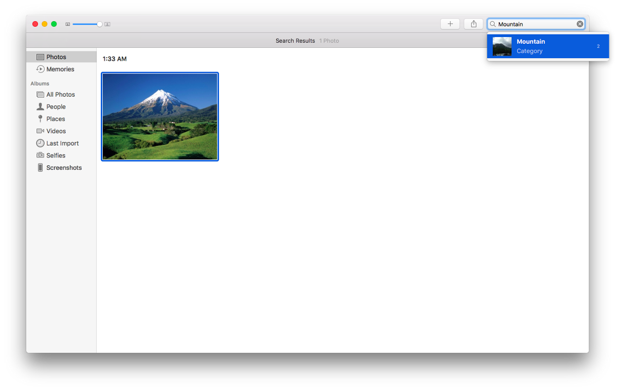 iOS 10 Photos scene recognition mountain iPhone screenshot 001
