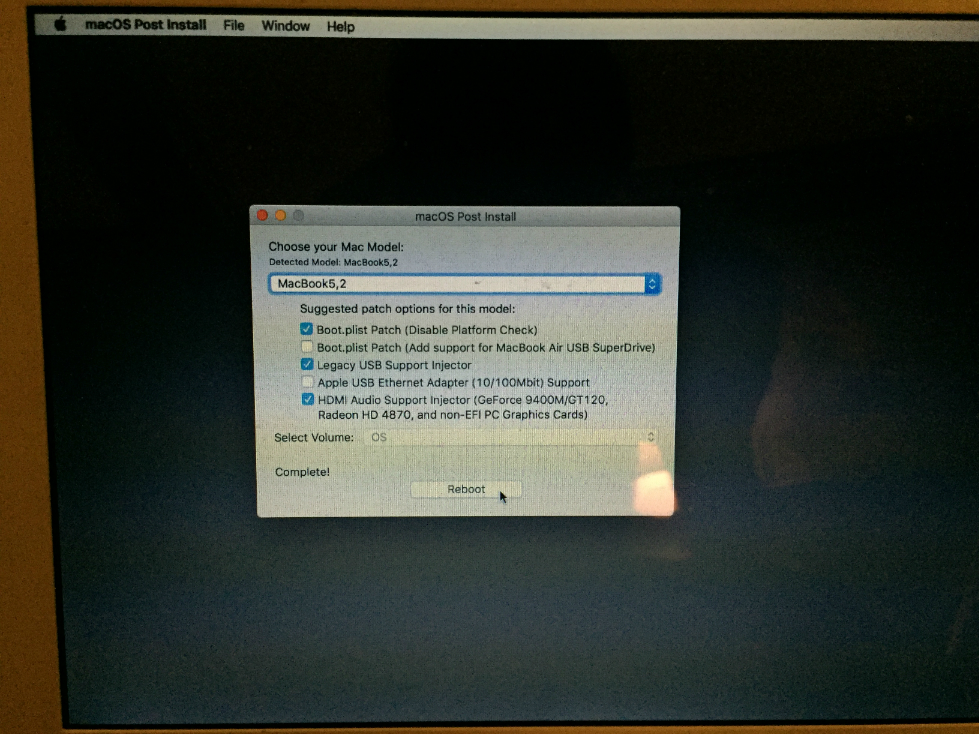 MacOS post-installation de l'application Mac capture d'écran 001