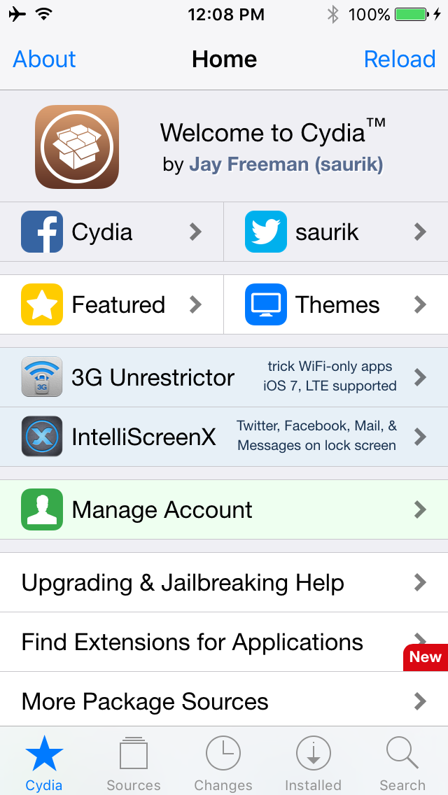 Cydia iOS 9.3.3