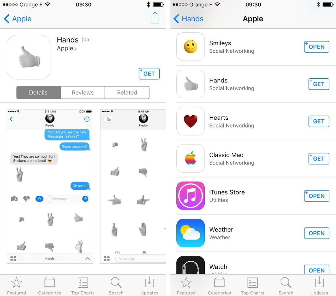 iOS 10 Messages App Stickers App Store