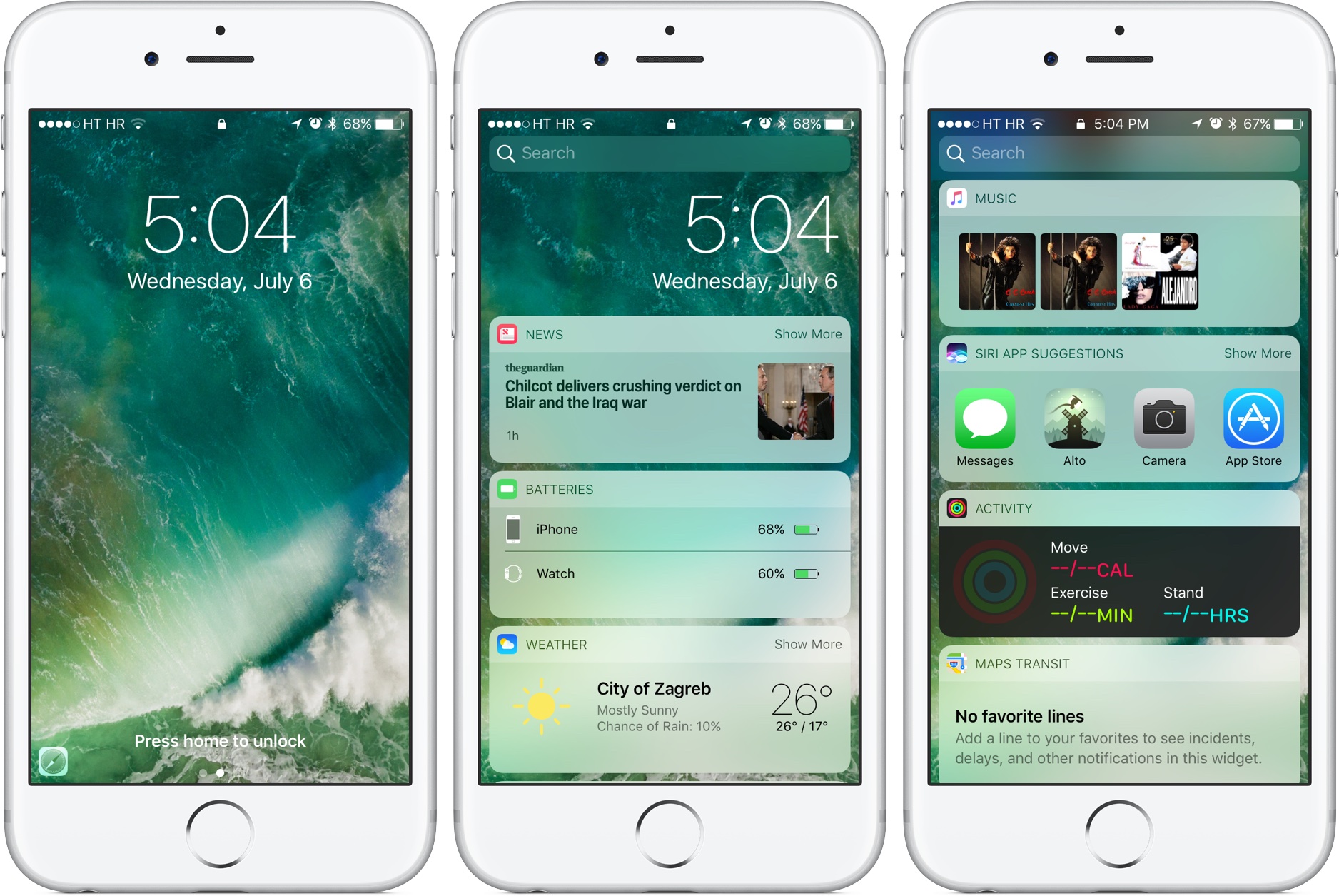 iOS 10 beta 2 new wallpaper silver iPhone screenshot 001