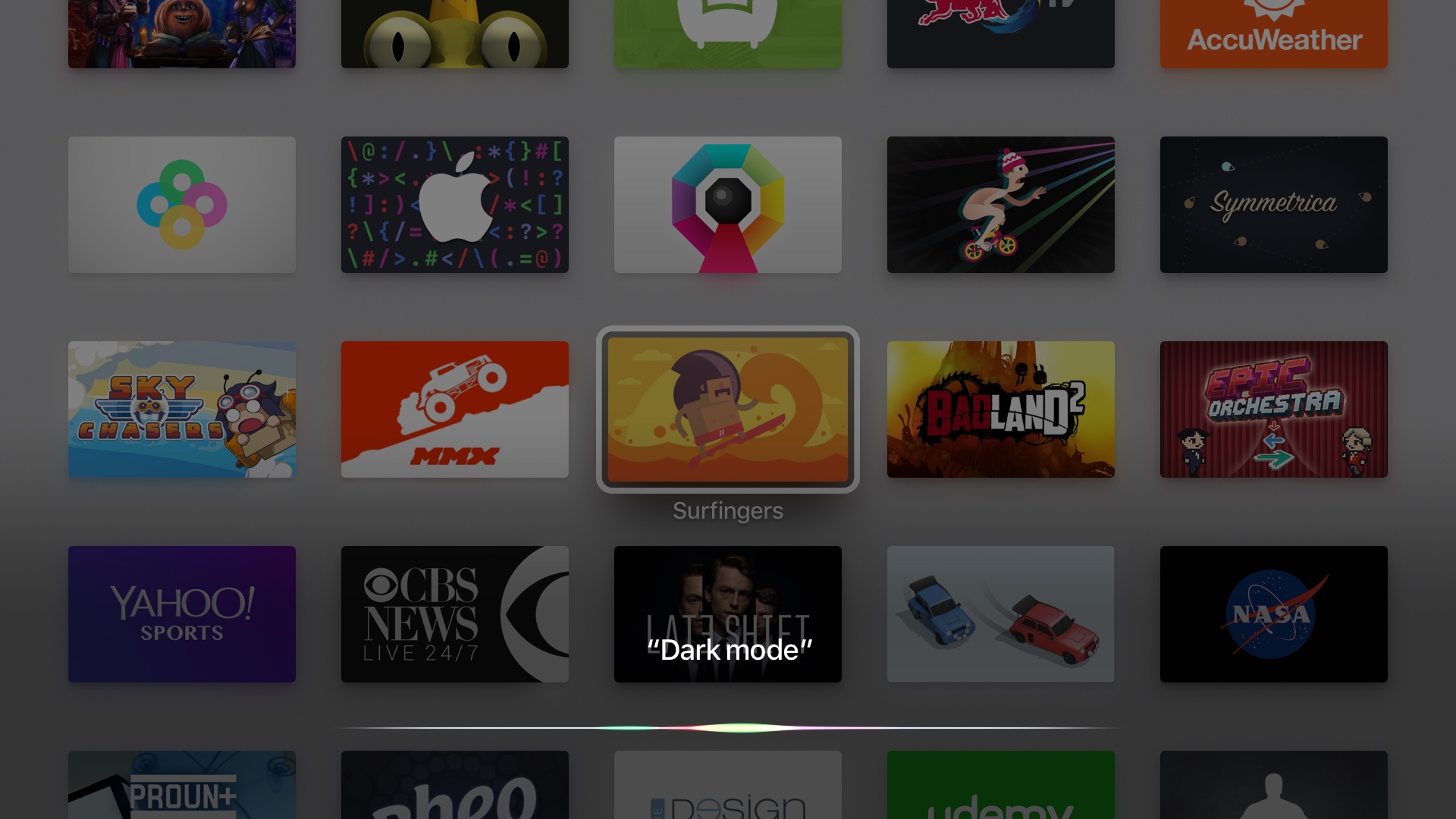 tvOS 10 Siri Dark Mode Apple TV screenshot 001