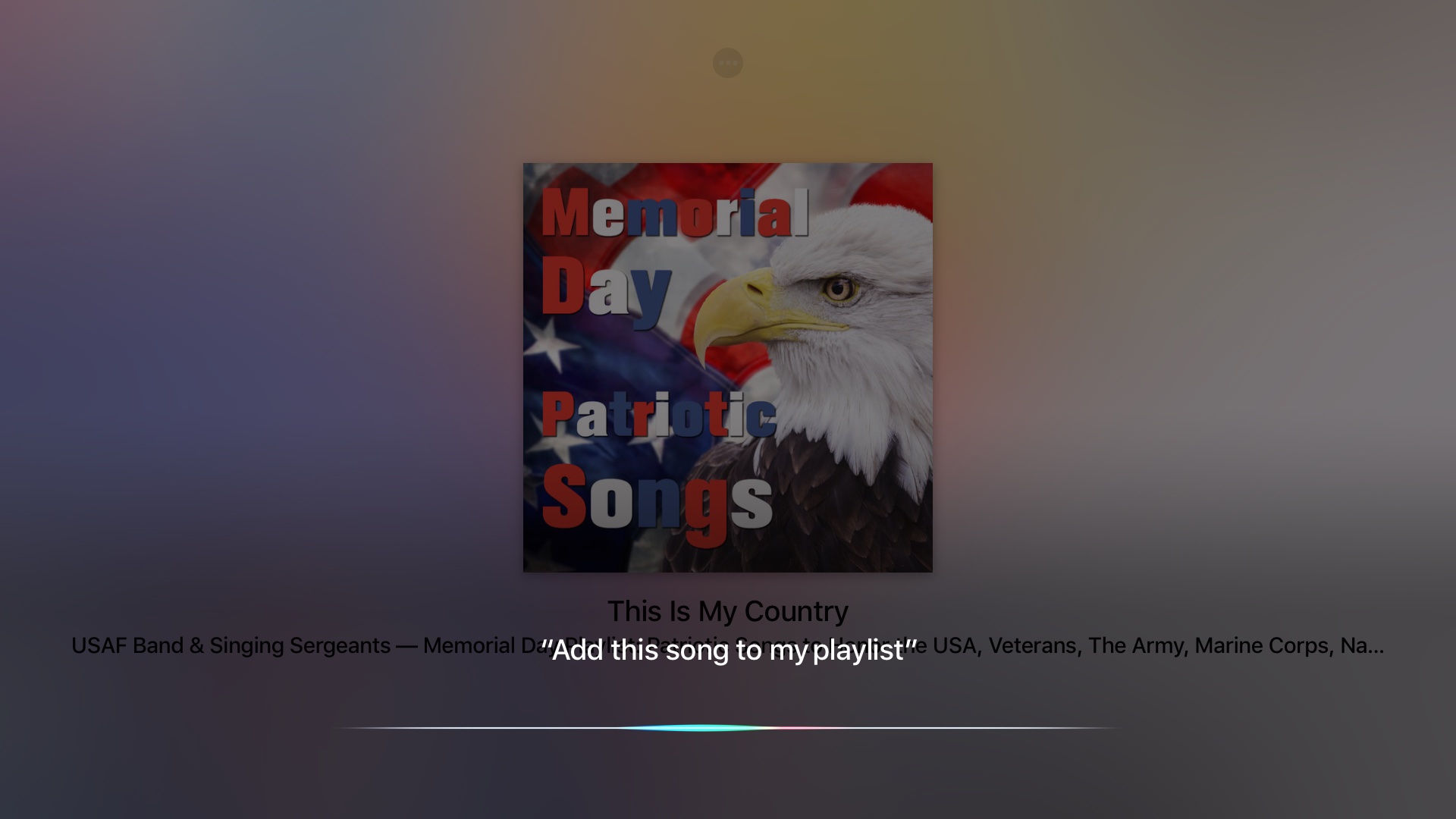 tvOS 10 beta 3 Siri add song to playlist Apple TV screenshot 001