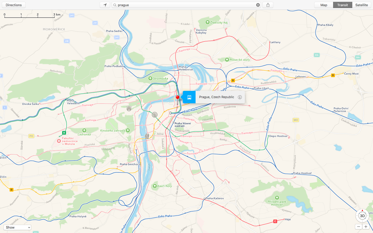 Apple Maps Transit Prague Mac screenshot 001