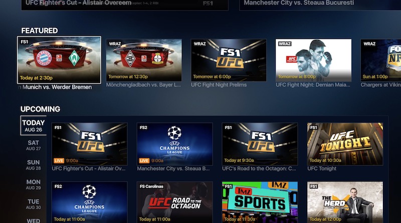 Fox Sports Go for tvOS Apple TV screenshot 002