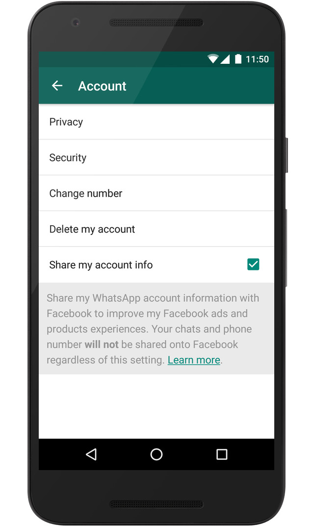 How to opt out of WhatsApp Facebook account sharing screenshot 002