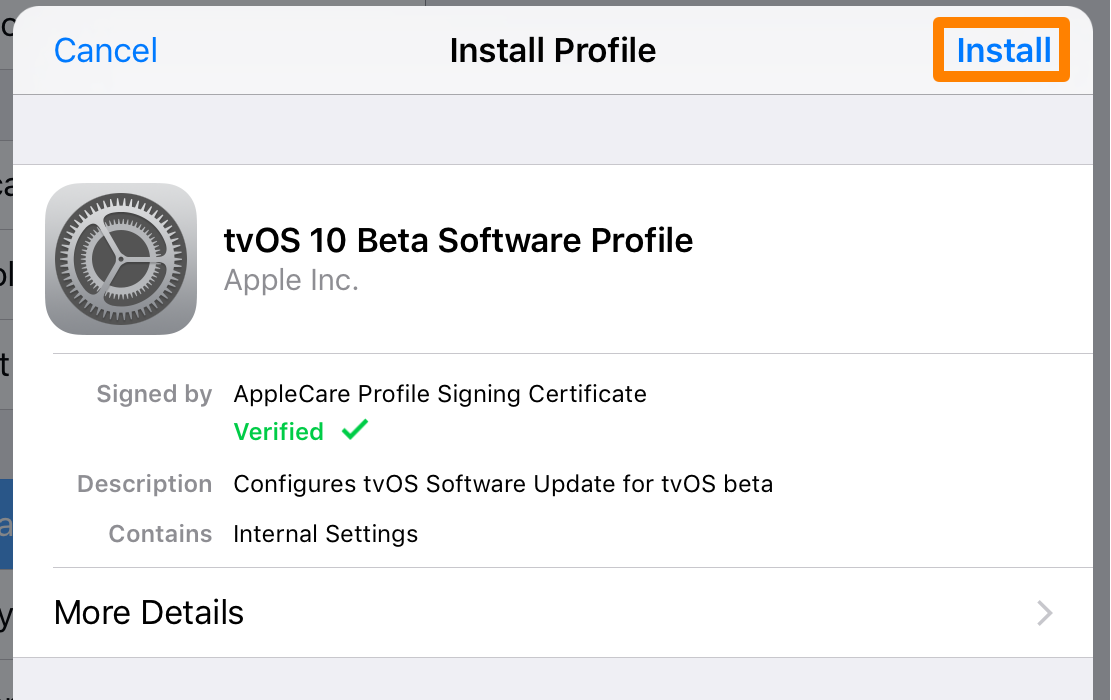 Install Configuration profile iOS