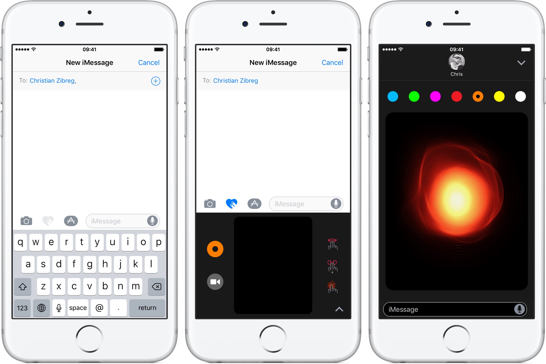 iOS 10 Messages Digital Touch Fireball silver iPhone screenshot 002