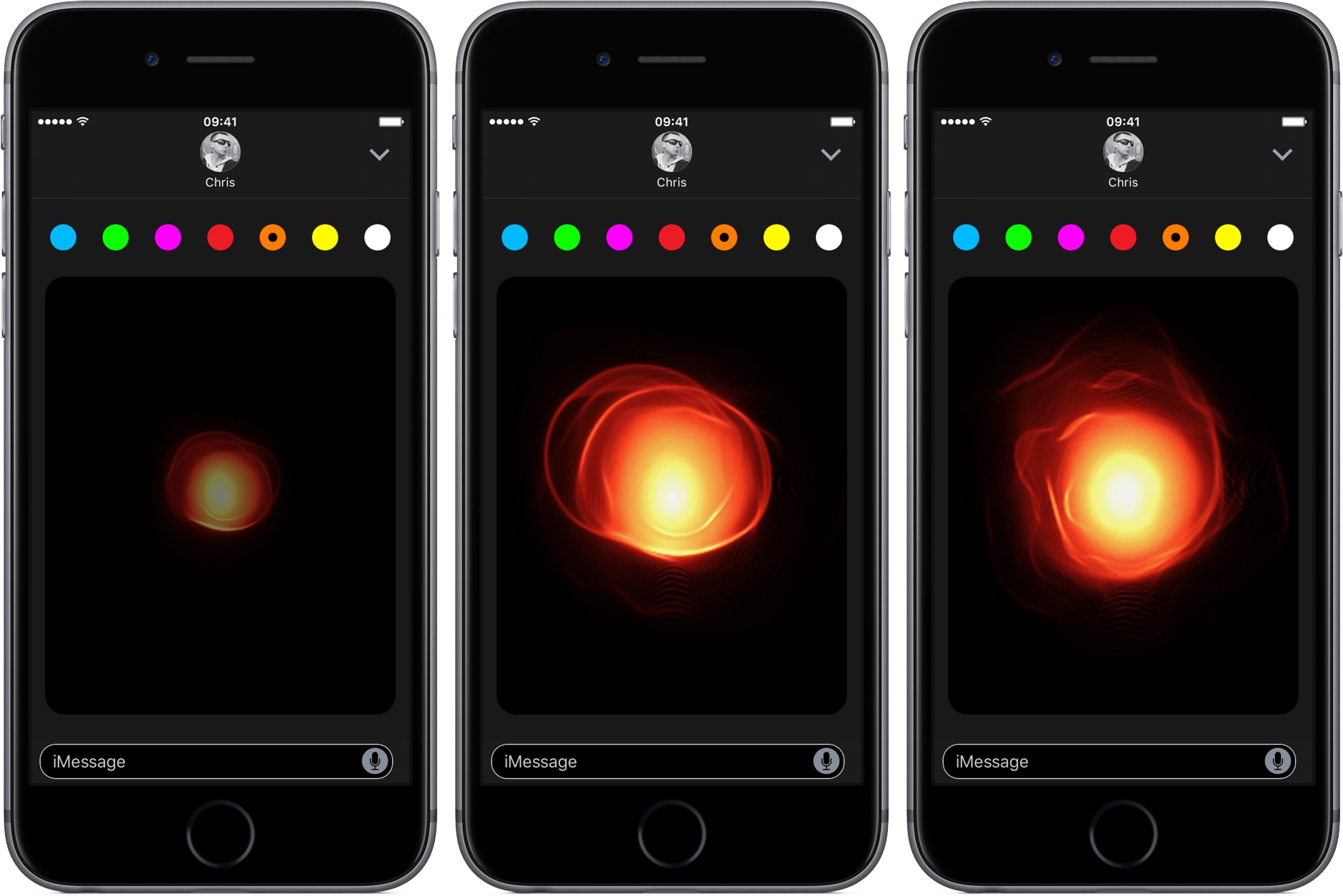 iOS 10 Messages Digital Touch Fireball space gray iPhone screenshot 001