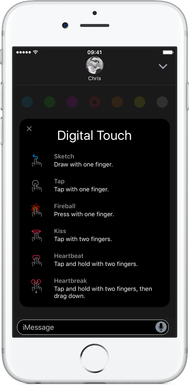 iOS 10 beta 5 Digital Touch splash screen silver iPhone screenshot 001
