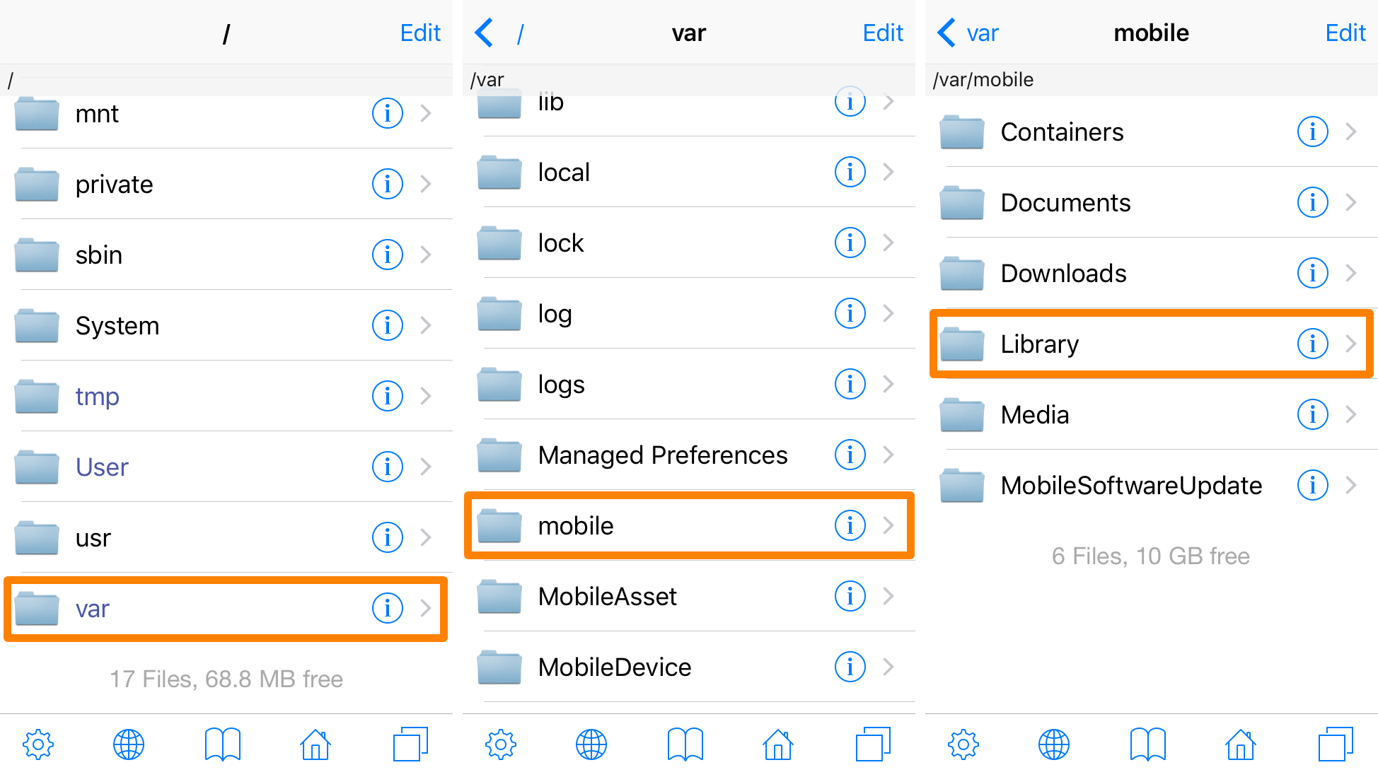 ifile var mobile library