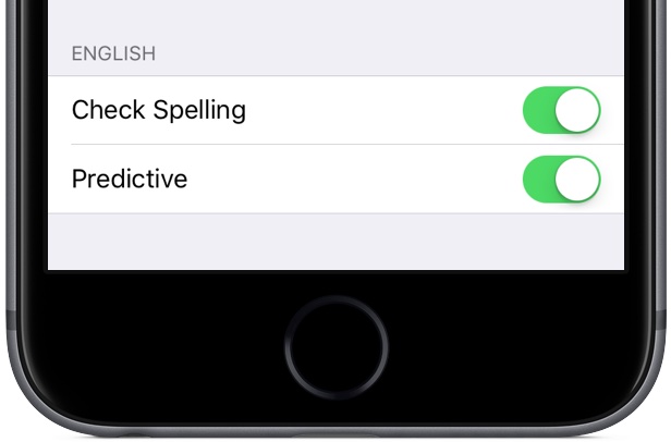 iOS 10 Settings General Keyboard Predictive space gray iPhone screenshot 001