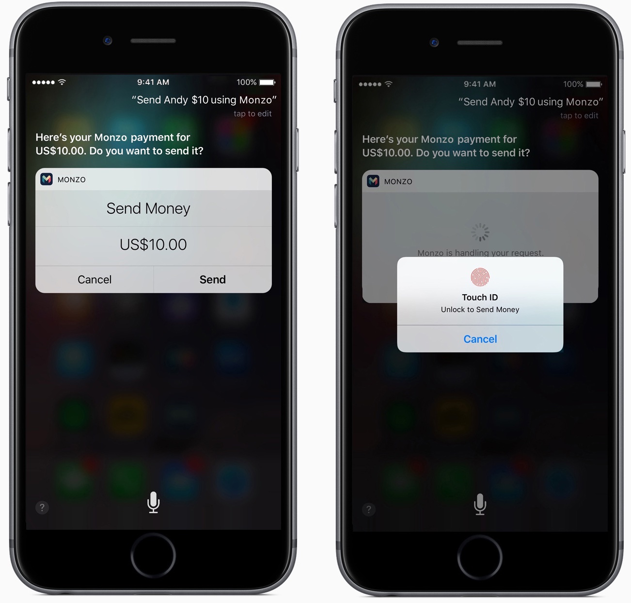 iOS 10 Siri Monzo payment iPhone screenshot 003