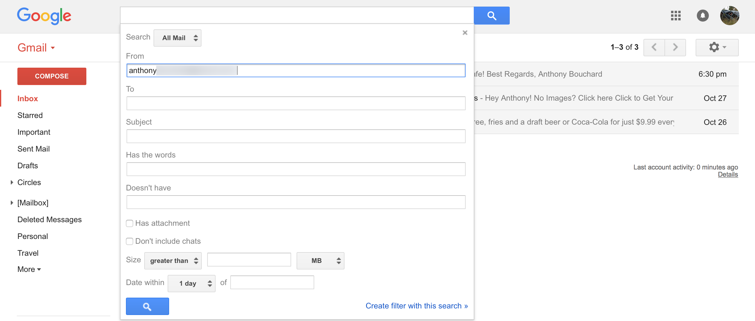 Gmail Search Criteria