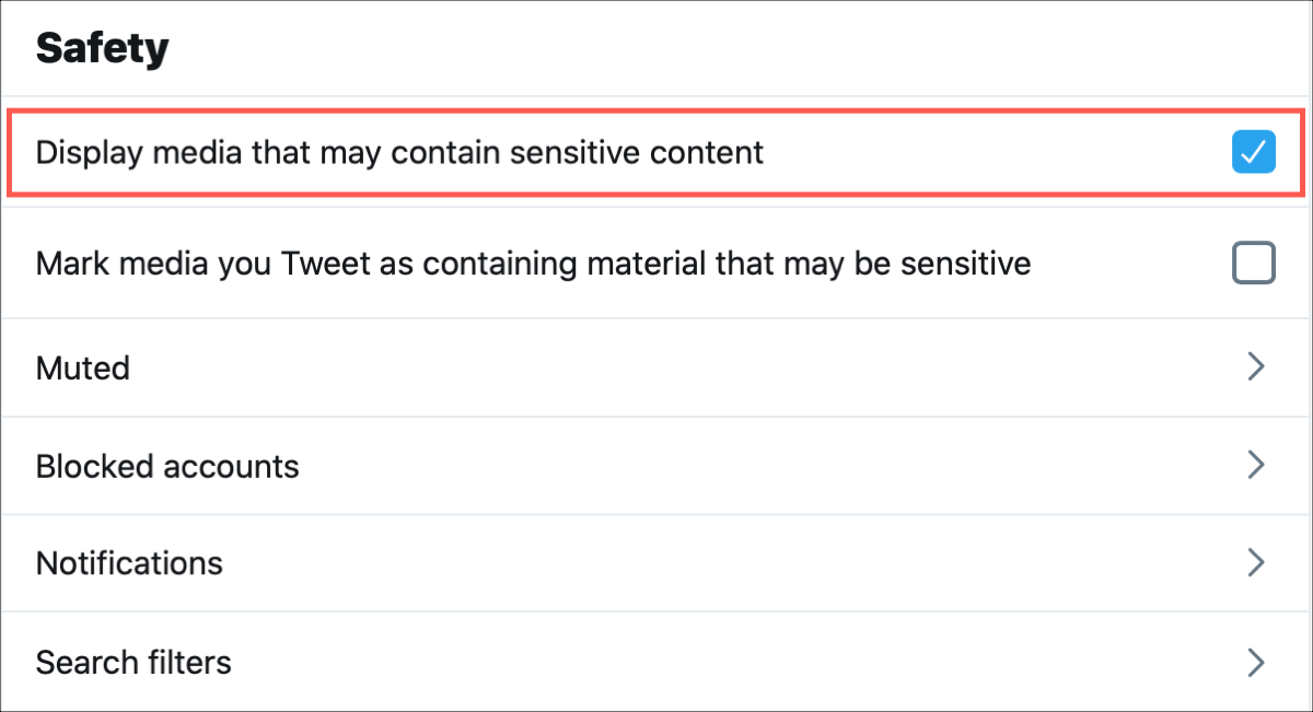 Twitter check display media sensitive content