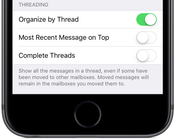 iOS 10 Mail Conversation View iPhone screenshot 002