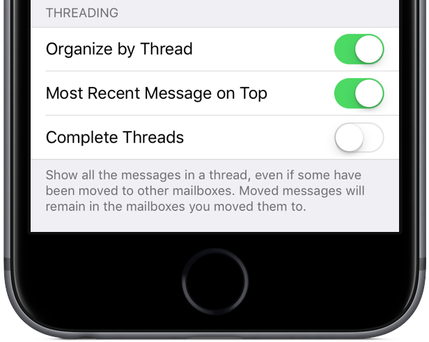 iOS 10 Mail Conversation View iPhone screenshot 003