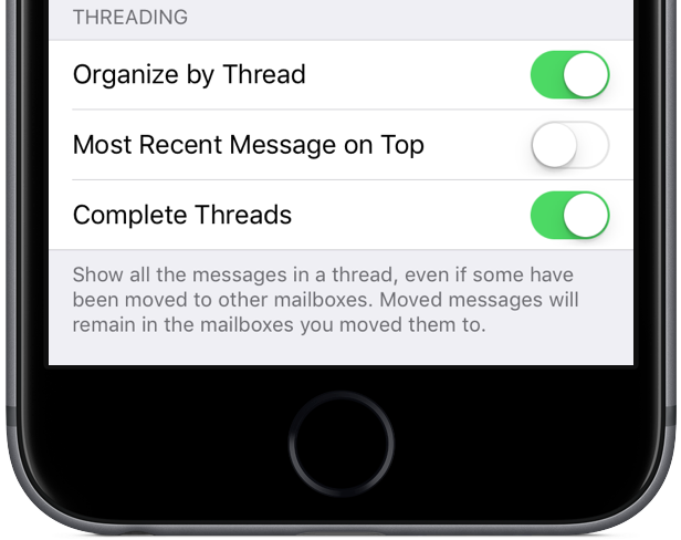iOS 10 Mail Conversation View iPhone screenshot 004
