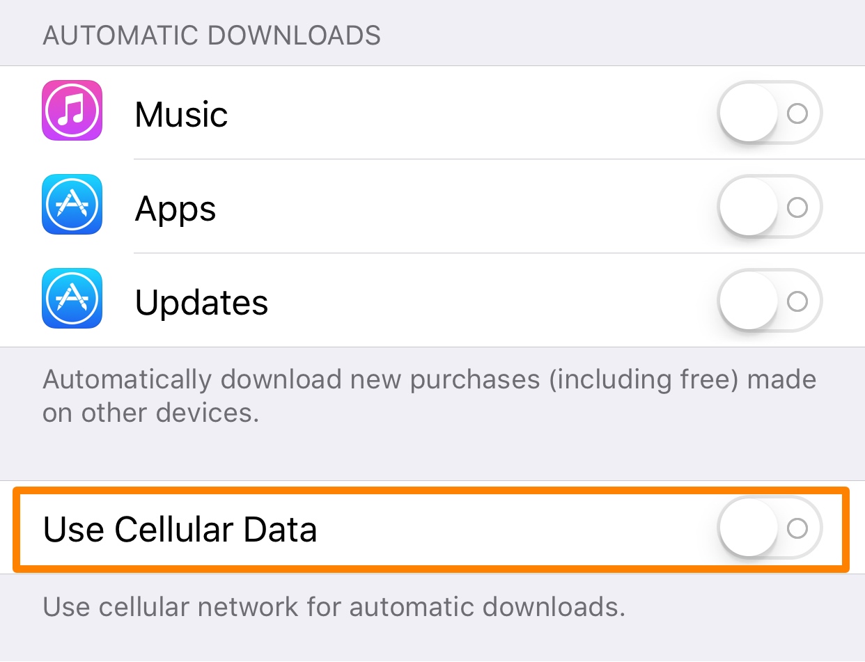 iOs Us Cellular Data Automatic Downloads