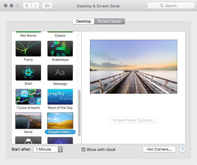 Google Featured Photos screen saver Mac screenshot 001