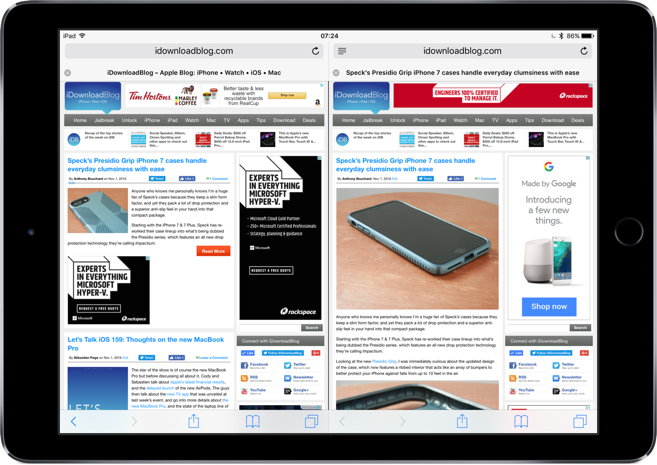 How to view two webapges Safari Split View iPad screenshot 003