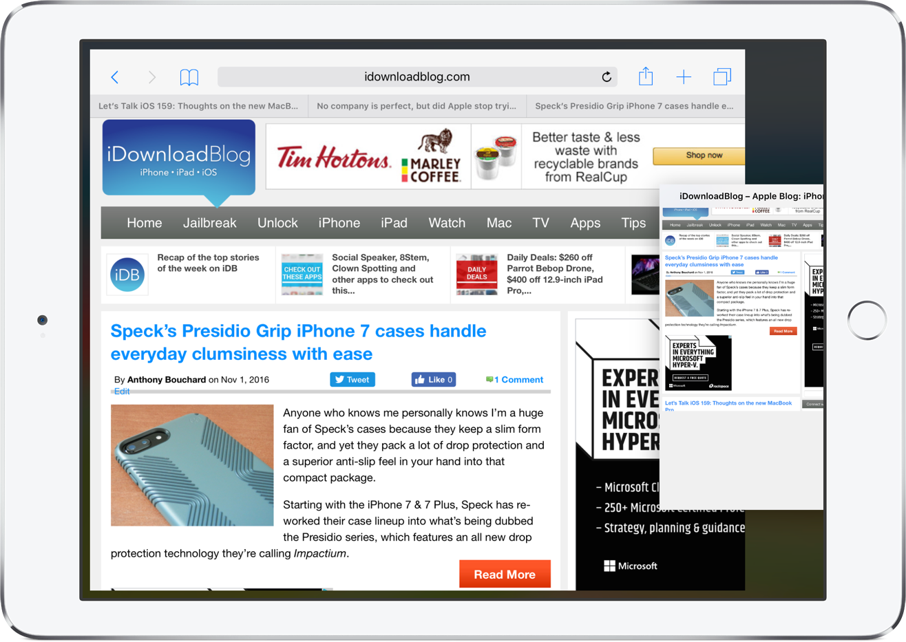 How to view two webapges Safari Split View iPad screenshot 004