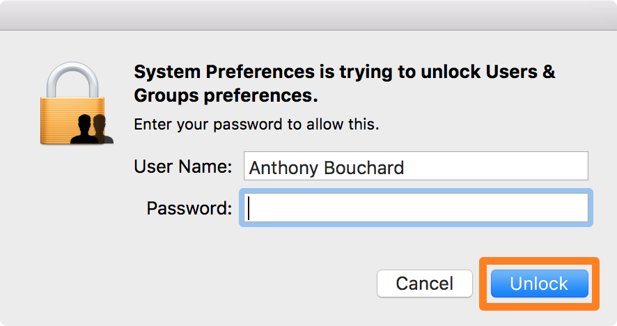 Password Unlock macOS