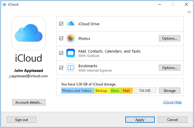 iCloud for Windows enable iCloud Drive