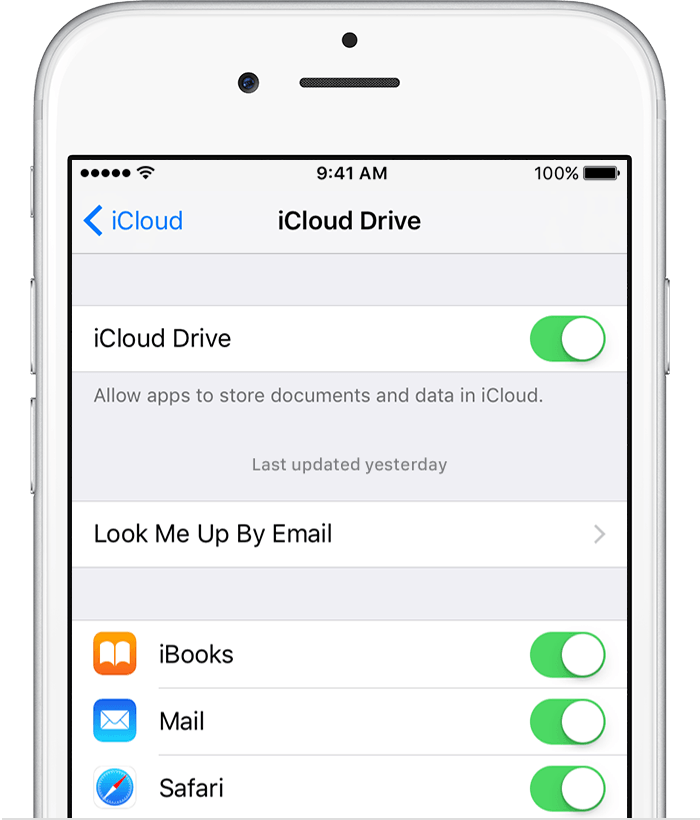 iOS 10 Settings iCloud Drive enabled iPHone screenshot 001