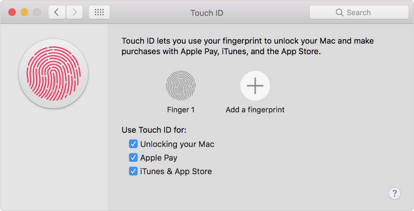 macOS Sierra System Preferences Touch ID Mac screenshot 002
