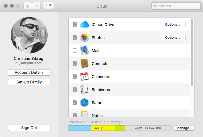 macOS Sierra System Preferences iCloud Mac screenshot 001