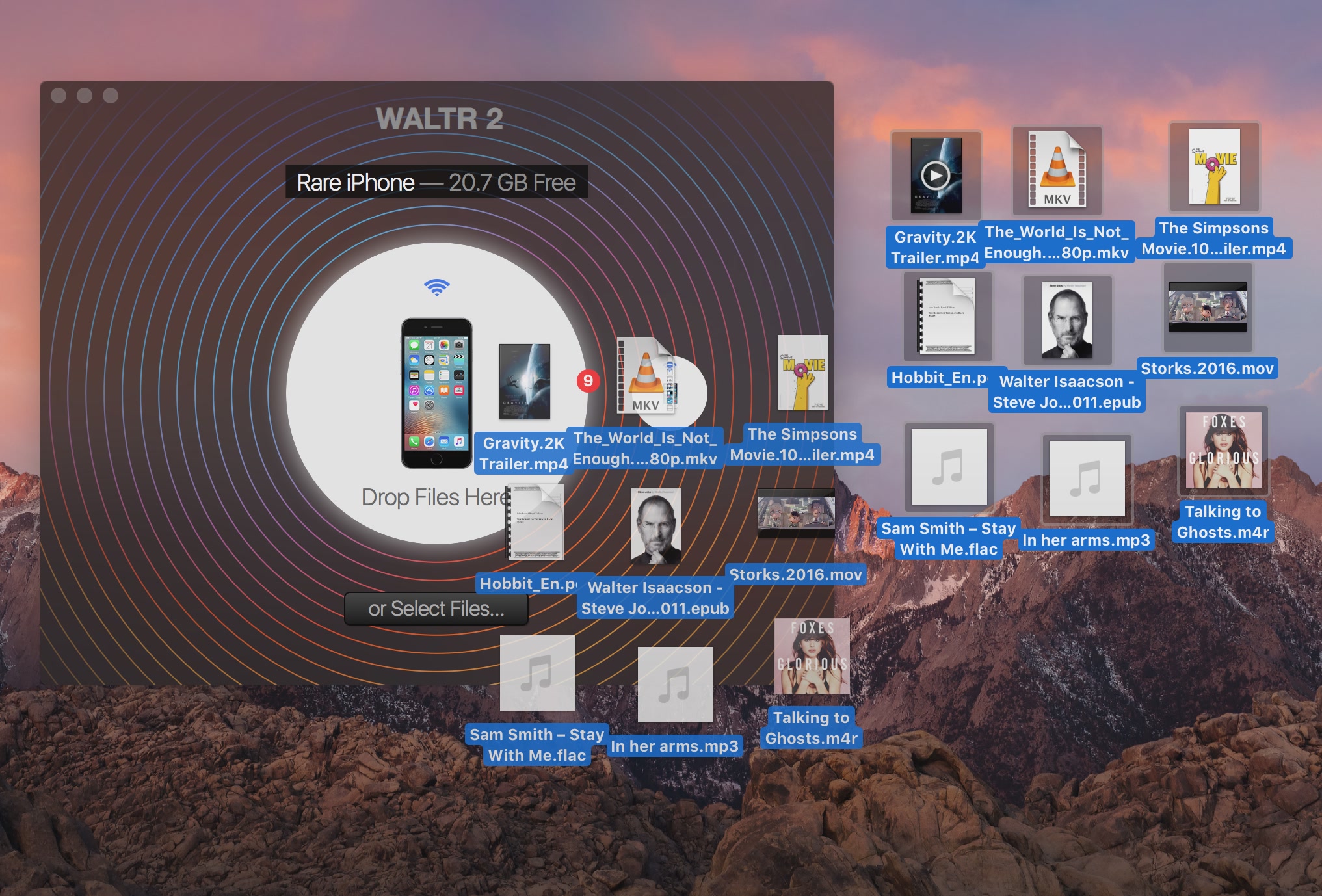 WALTR 2 for macOS drag and drop Mac screenshot 001