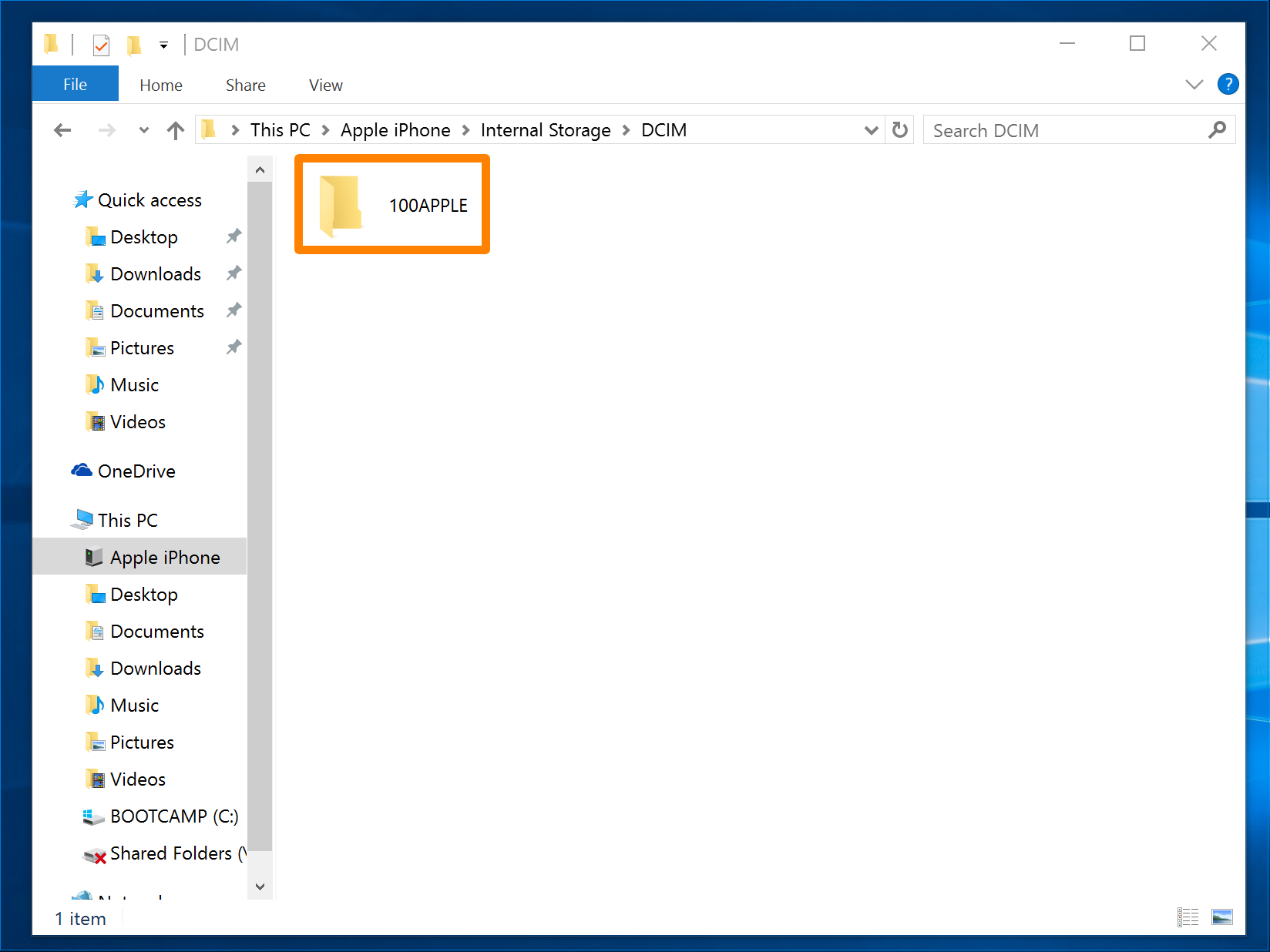 Windows Explorer 100Apple Folder