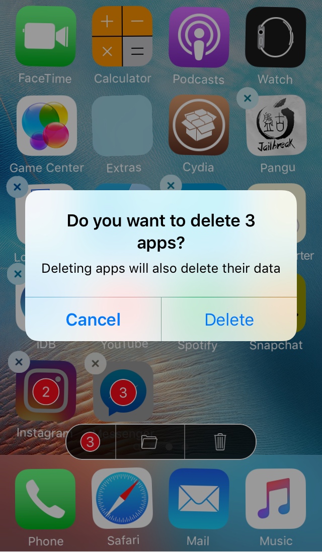 MultiActions Delete Apps