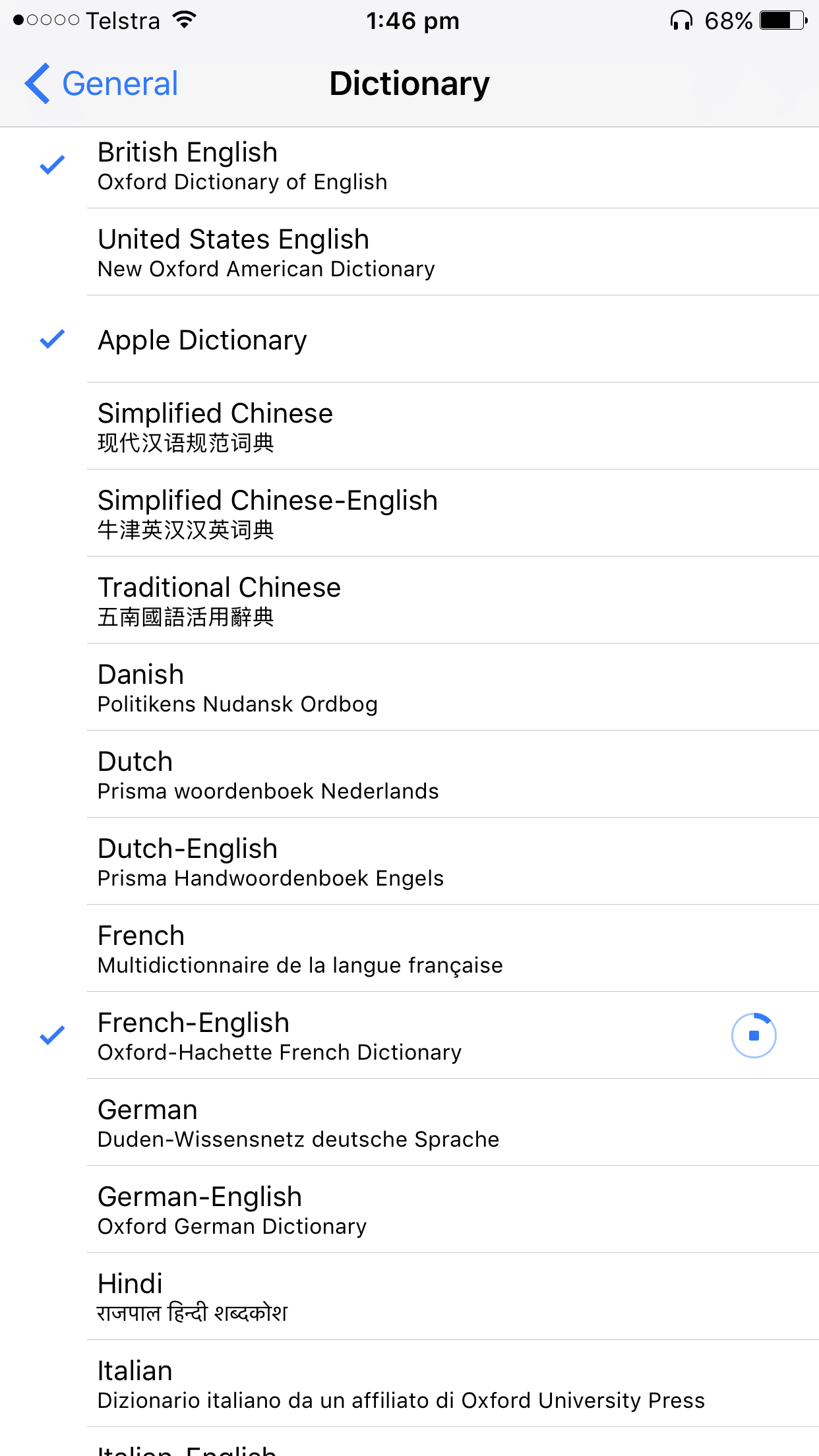 Add translation dictionary on iPhone