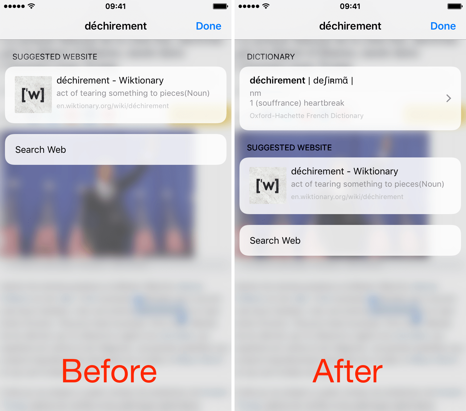 Translate words with iPhone