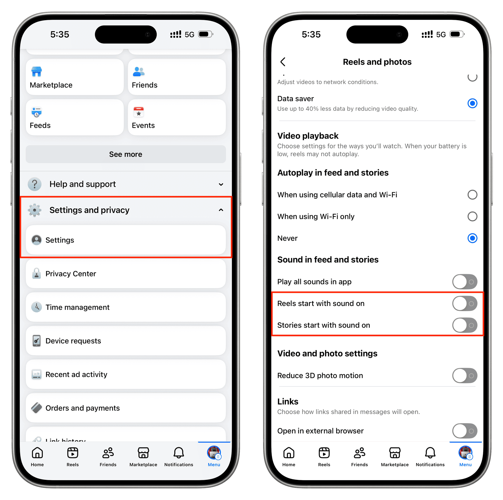 How to manage sound for auto-playing videos on Facebook