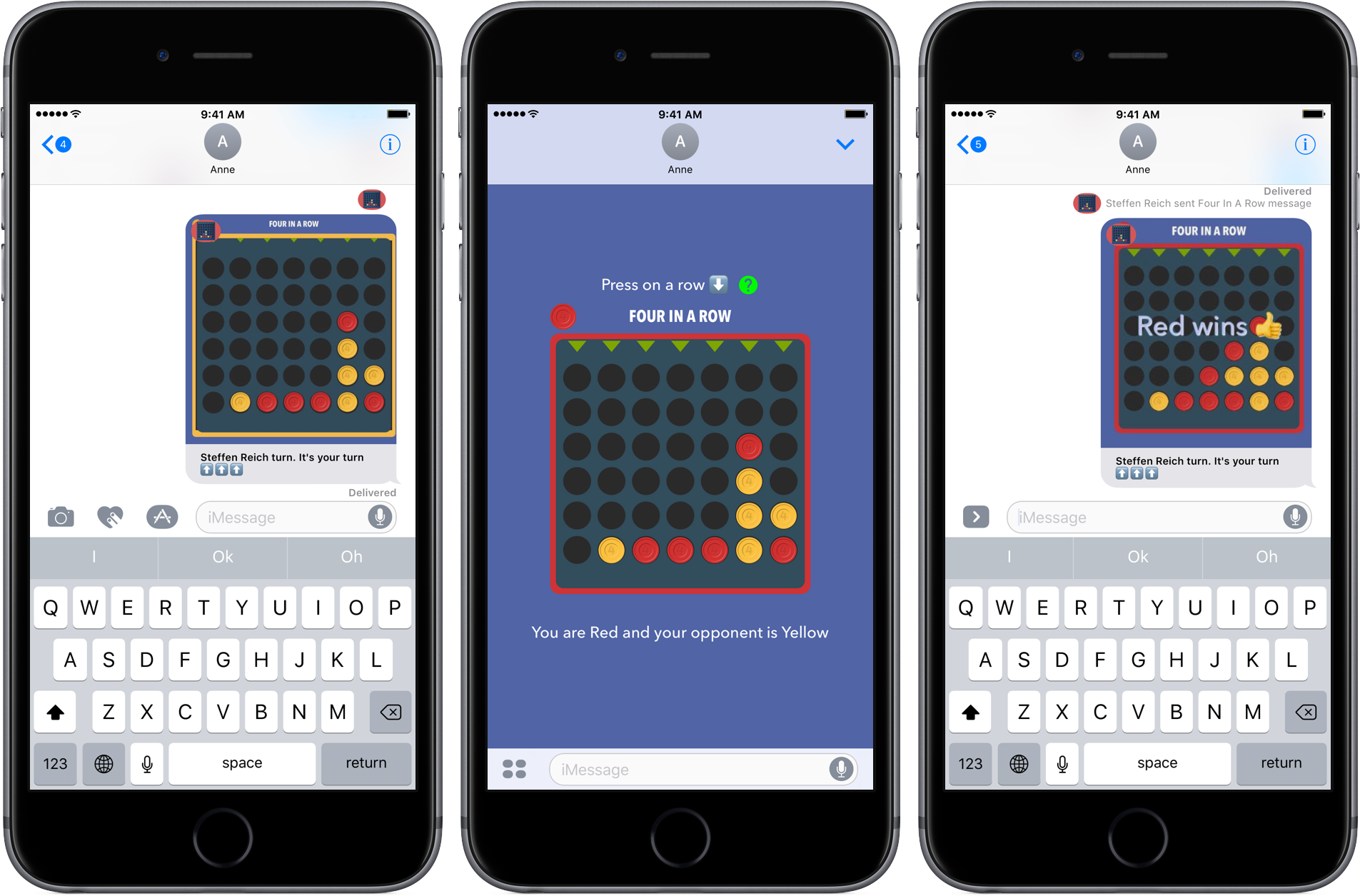 best imessage games - four in a row