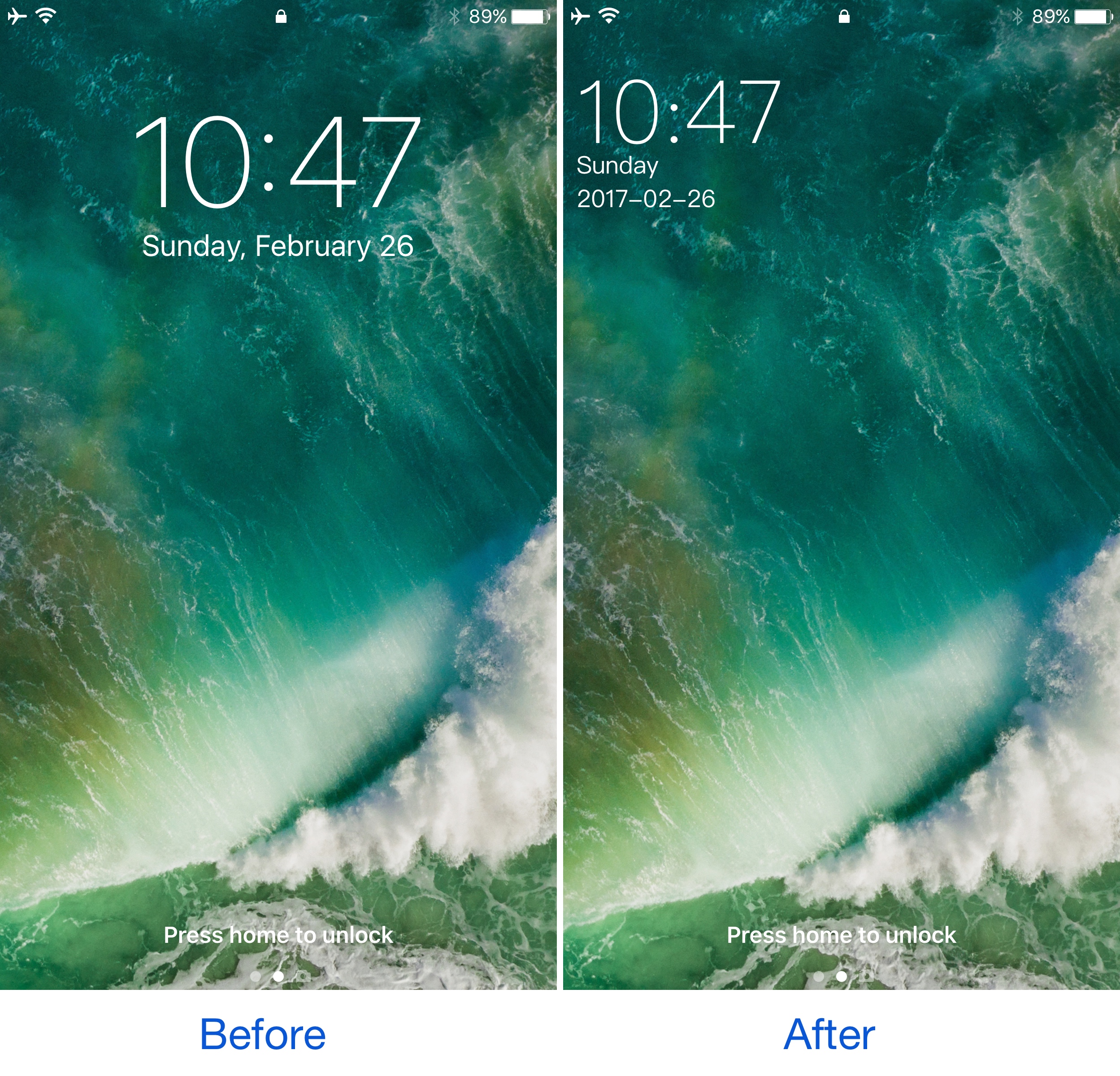 This Tweak Shrinks And Relocates The Lock Screen S Date And Time