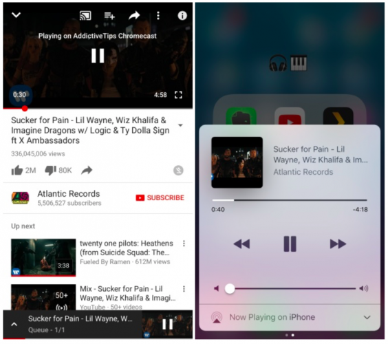 YouTube app adds Chromecast playback controls to Lock screen, Control ...