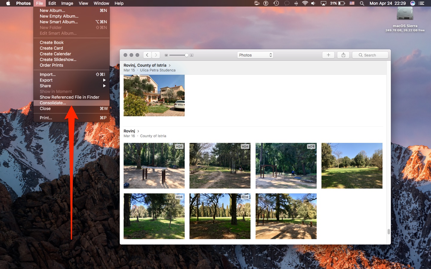 consolidate iphoto libraries