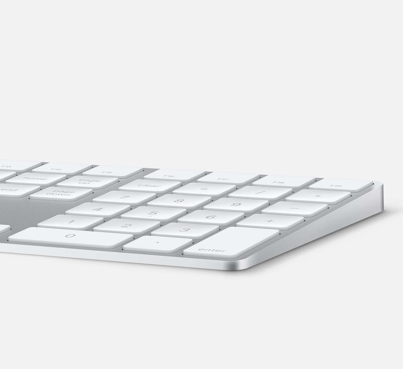 Marketing rendering showing an isometric view of the num pad section of Apple's eternal Magic Keyboard