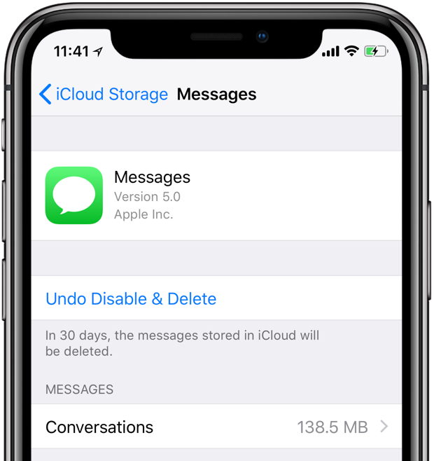 Apple Messages iCloud sync undo disable delete