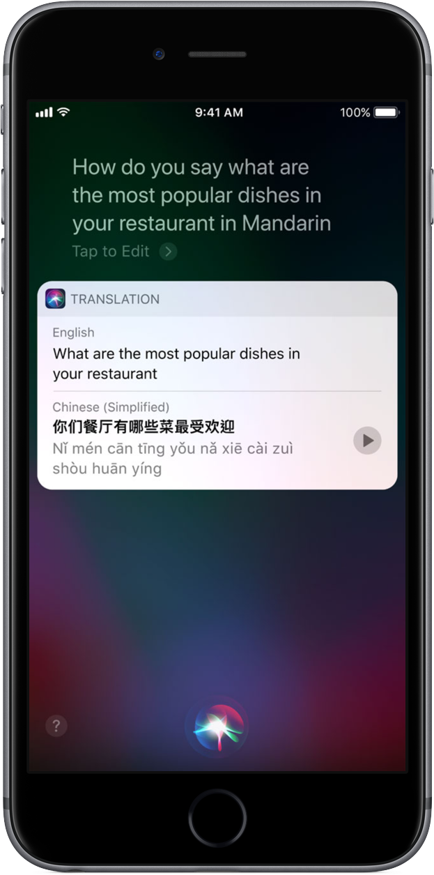 have Siri translate languages