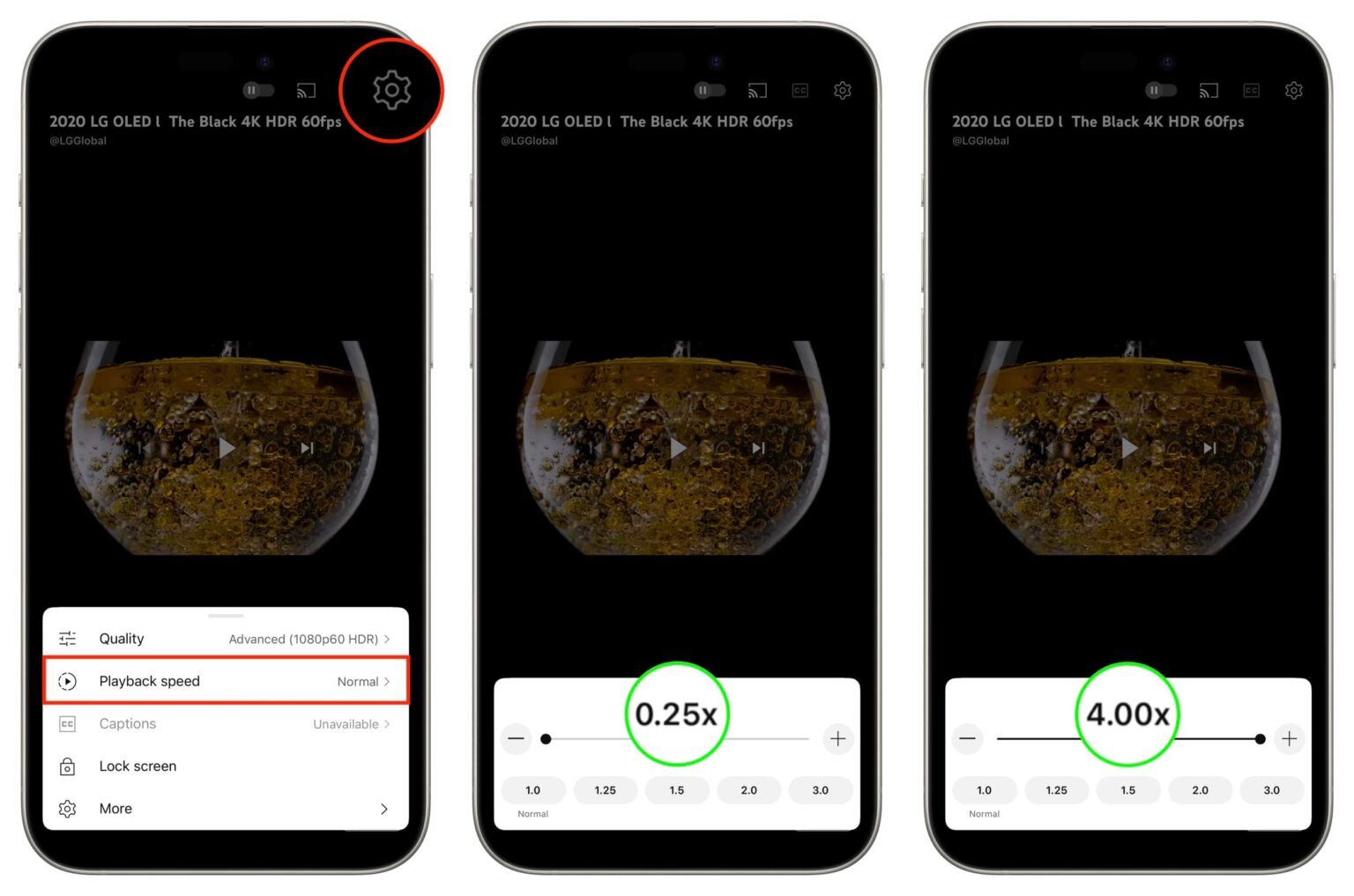 How to change YouTube video playback speed (0.25x to 4x)