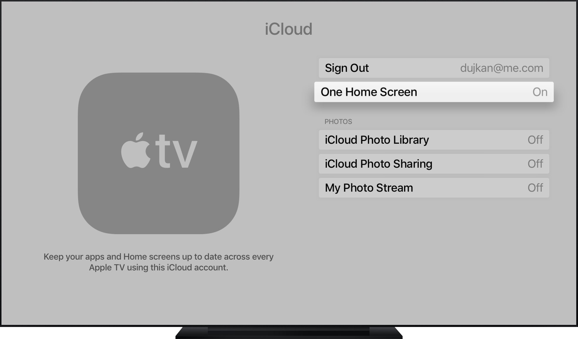 one home screen for how to back up your apple tv
