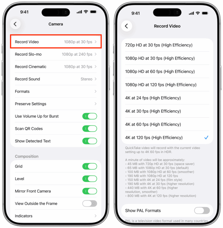 How to shoot 4K video at up to 120 FPS on iPhone and iPad