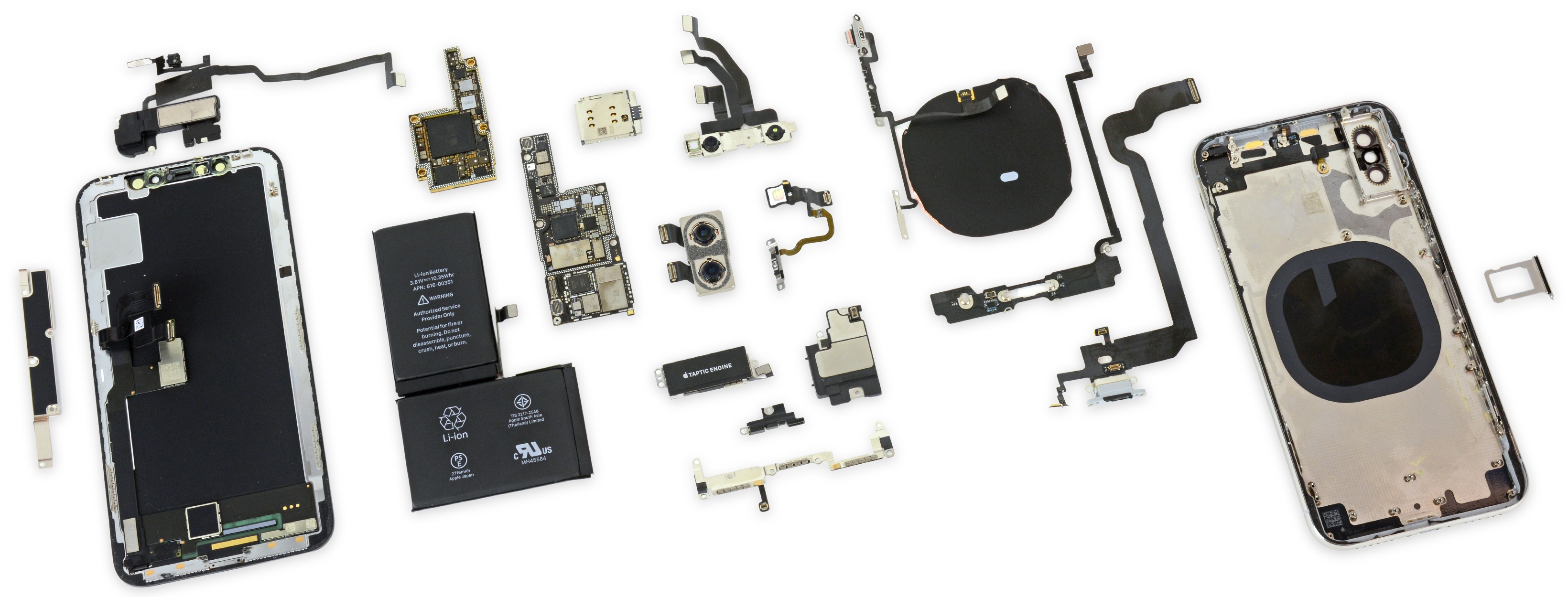 Stoop mosaik vin iPhone X teardown: 3GB RAM, two-cell 2,716 mAh battery, stacked logic board  & more