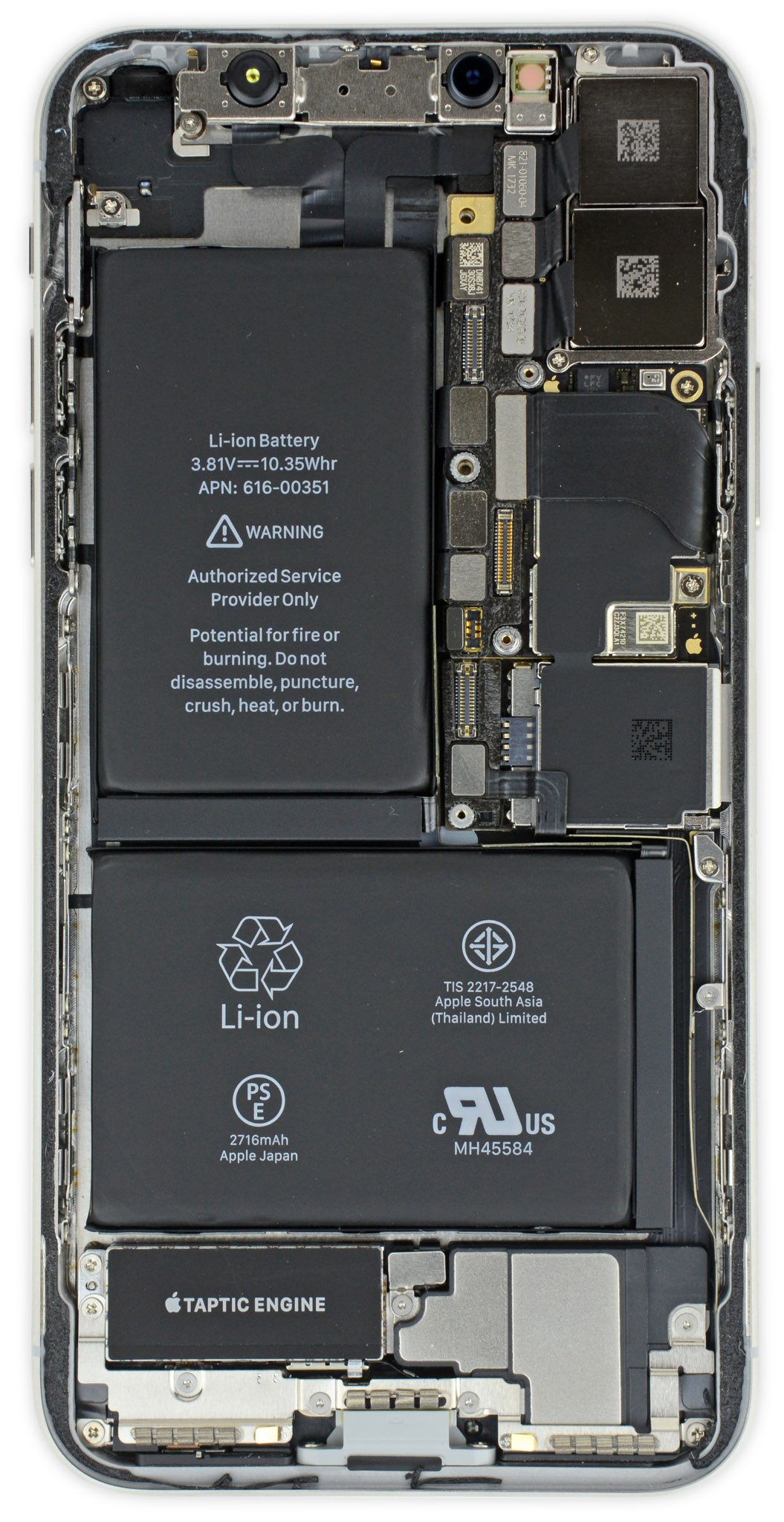 iPhone X teardown: 3GB RAM, two-cell 2